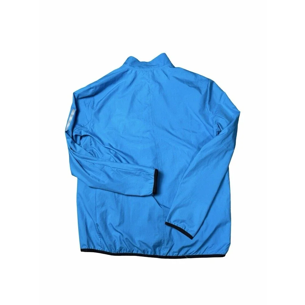 Adidas Men's Own The Run Windbreaker Running Jacket Size L Full Zip Blue Light